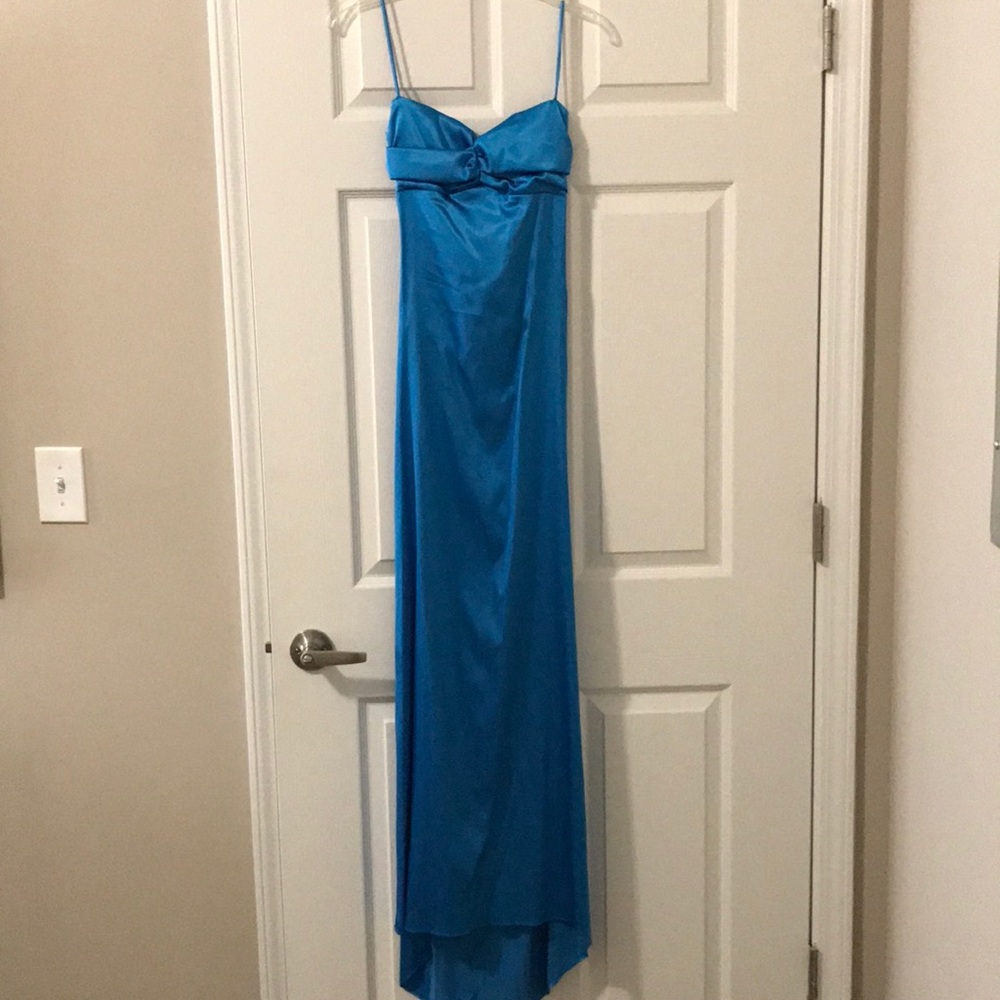 Blue Dress with Criss Cross Open Back